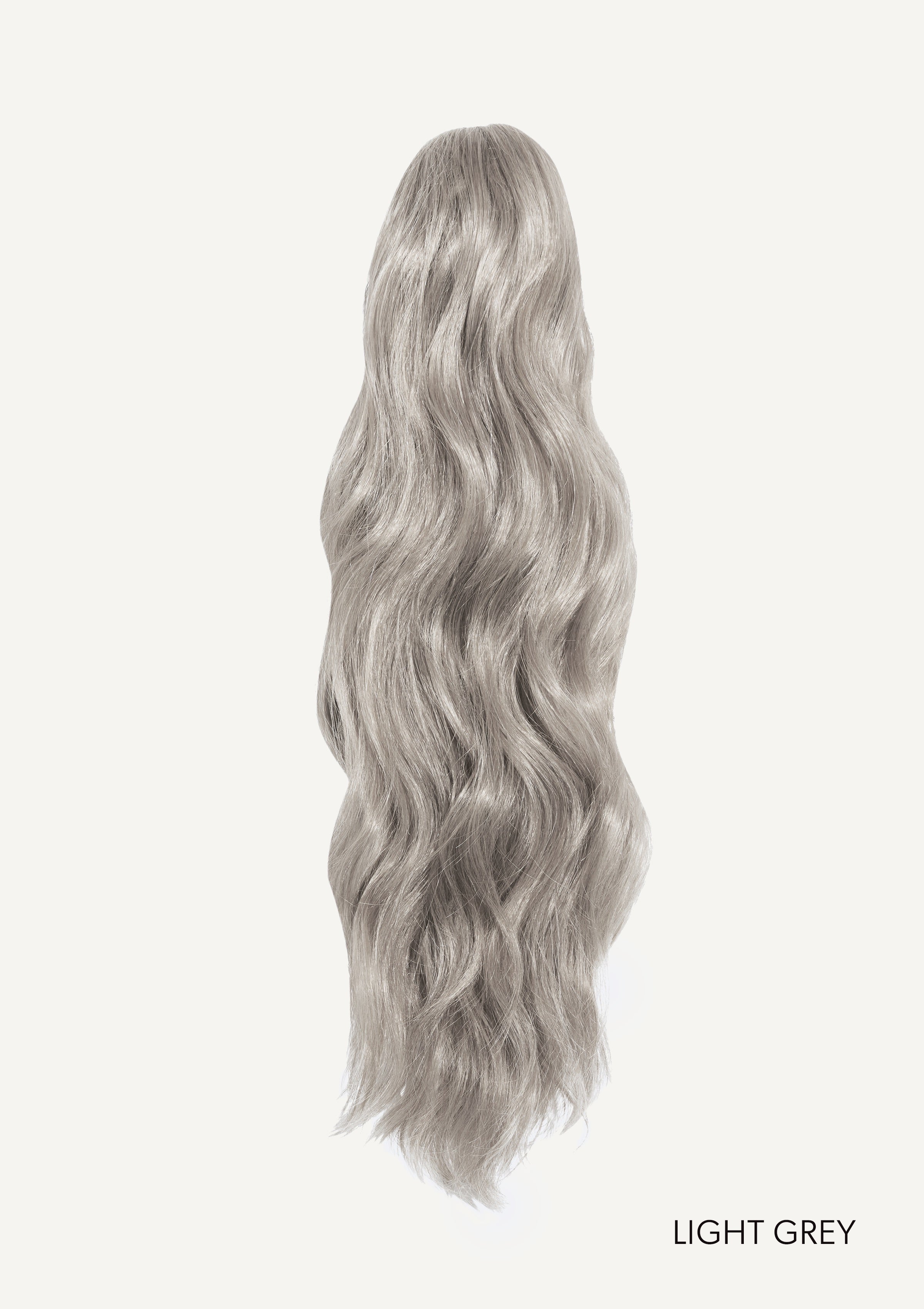 Front Ana Beach Waves 20 Inch Light Grey Salon Quality Synthetic DIY Qcura Ponytail Hair Extension