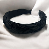 Braided Pleated Headband - Black