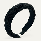 Braided Pleated Headband - Black