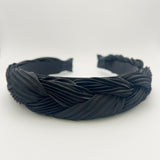 Braided Pleated Headband - Black