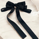 Classic Layered Bow Barrette - Black