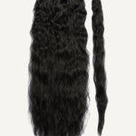 Front Rae Tousled Texture 22 Inch and 26 Inch Black Wrap Around Salon Quality Synthetic DIY Qcura Ponytail Hair Extension