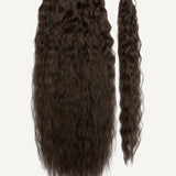 Front Rae Tousled Texture 22 Inch and 26 Inch Brown Blend Wrap Around Salon Quality Synthetic DIY Qcura Ponytail Hair Extension