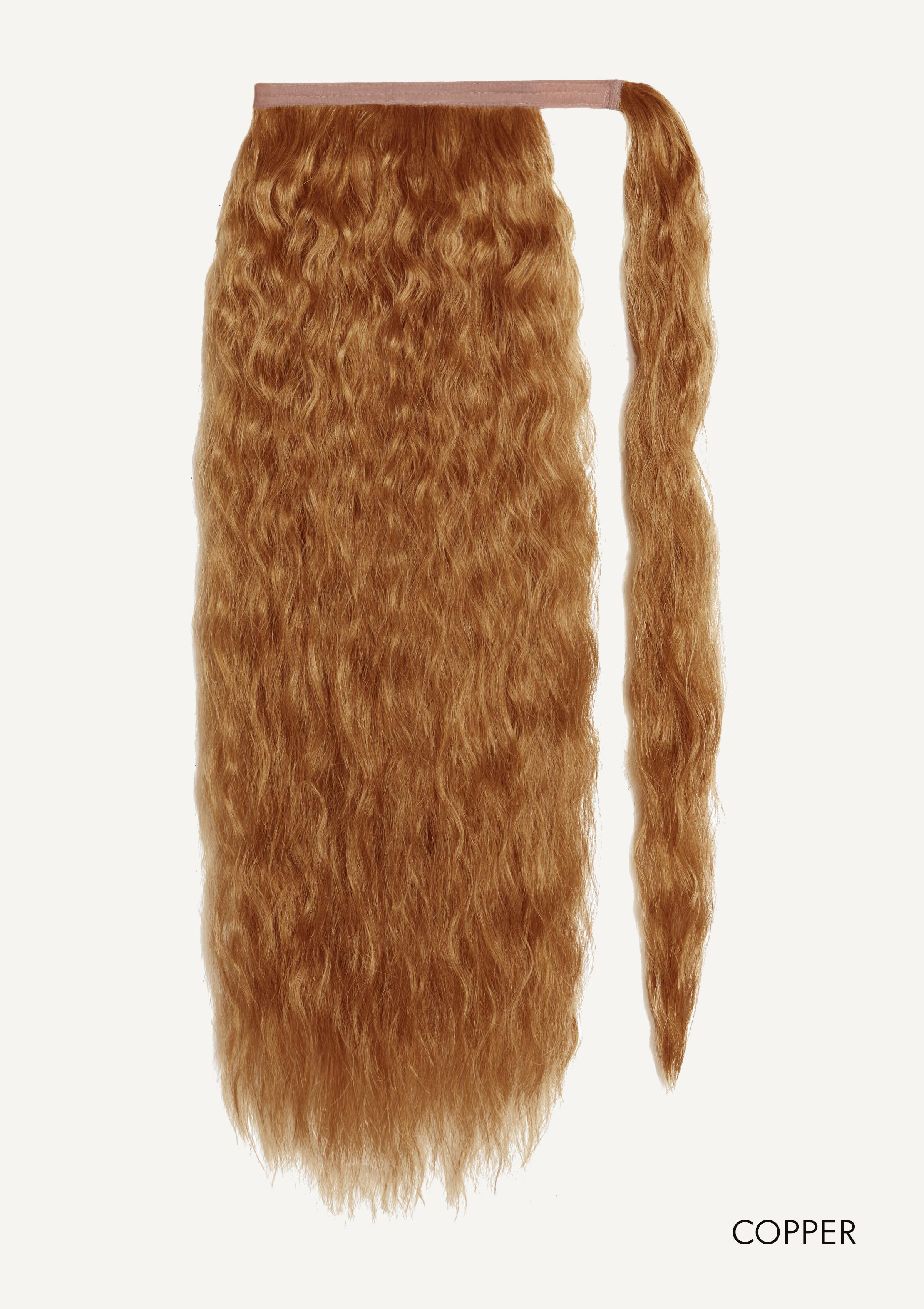 Front Rae Tousled Texture 22 Inch and 26 Inch Copper Wrap Around Salon Quality Synthetic DIY Qcura Ponytail Hair Extension