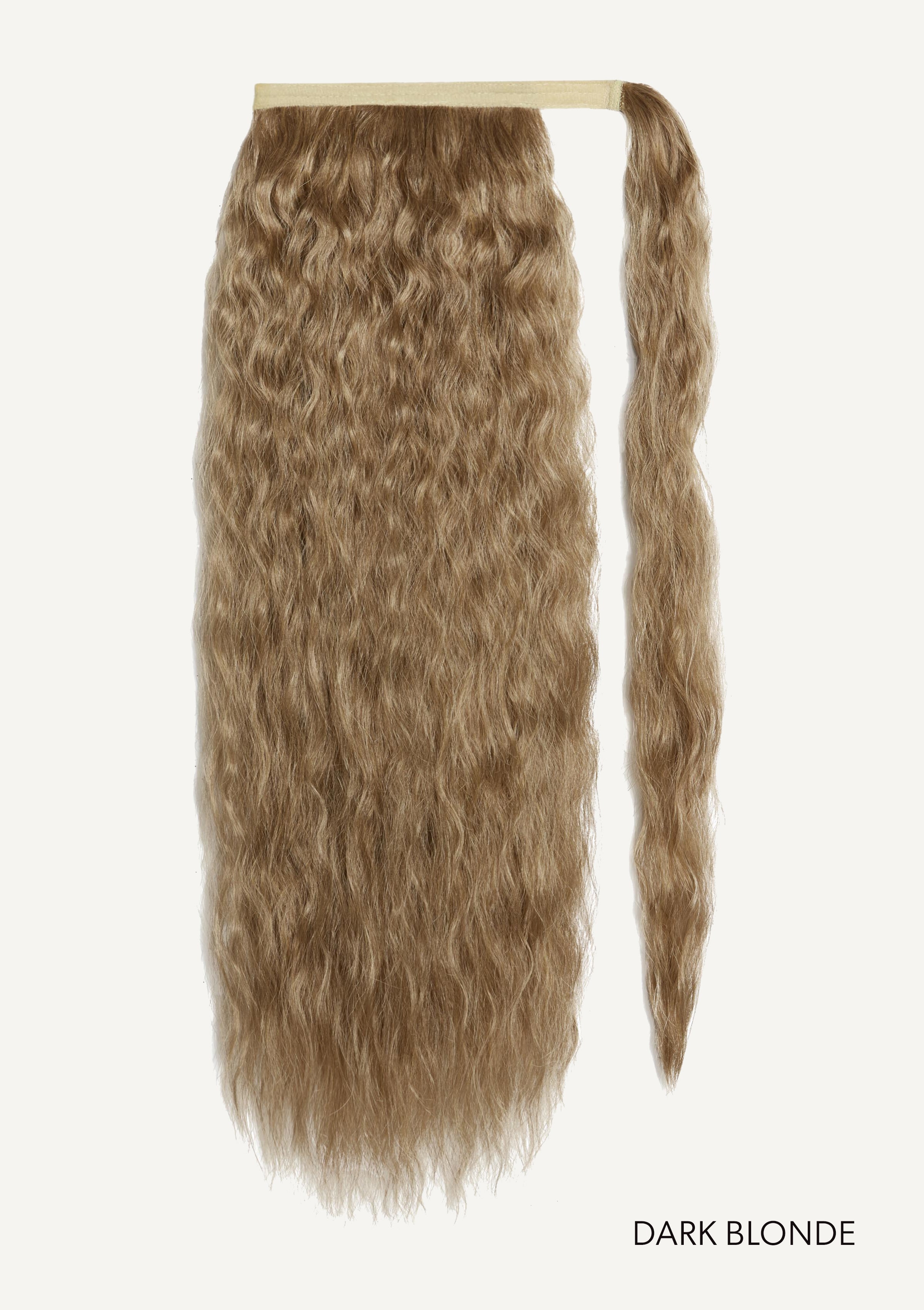 Front Rae Tousled Texture 22 Inch and 26 Inch Dark Blonde Wrap Around Salon Quality Synthetic DIY Qcura Ponytail Hair Extension