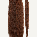 Front Rae Tousled Texture 22 Inch and 26 Inch Medium Auburn Wrap Around Salon Quality Synthetic DIY Qcura Ponytail Hair Extension