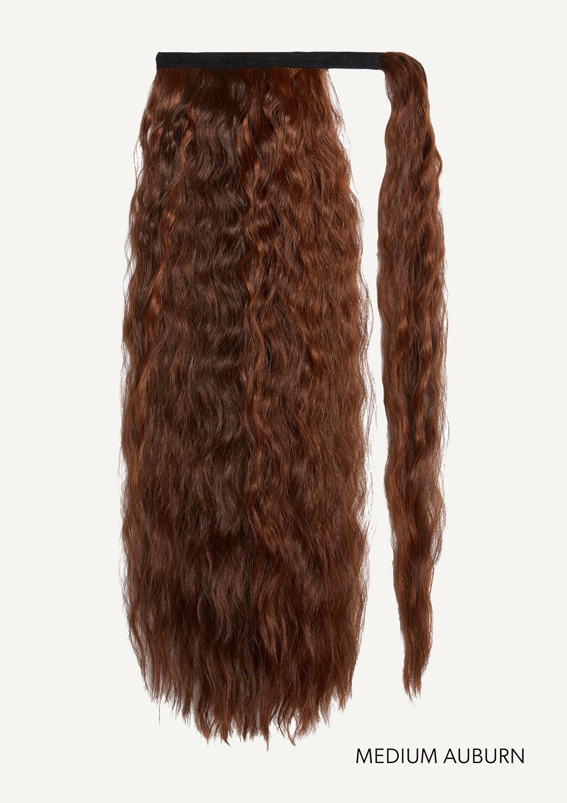 Front Rae Tousled Texture 22 Inch and 26 Inch Medium Auburn Wrap Around Salon Quality Synthetic DIY Qcura Ponytail Hair Extension