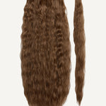 Front Rae Tousled Texture 22 Inch and 26 Inch Medium Brown Blend Wrap Around Salon Quality Synthetic DIY Qcura Ponytail Hair Extension