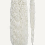 Front Rae Tousled Texture 22 Inch and 26 Inch Platinum Ice Blend Wrap Around Salon Quality Synthetic DIY Qcura Ponytail Hair Extension