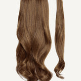 Front Rae Lush Curl 22 Inch and 26 Inch Medium Brown Blend Wrap Around Salon Quality Synthetic DIY Qcura Ponytail Hair Extension