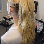 Ana Beach Waves 20 Inch Strawberry Blonde Clip On Salon Quality Synthetic DIY Qcura Ponytail Hair Extension