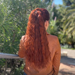 Rae Tousled Texture 22 Inch Medium Auburn Wrap Around Salon Quality Synthetic DIY Qcura Ponytail Hair Extension