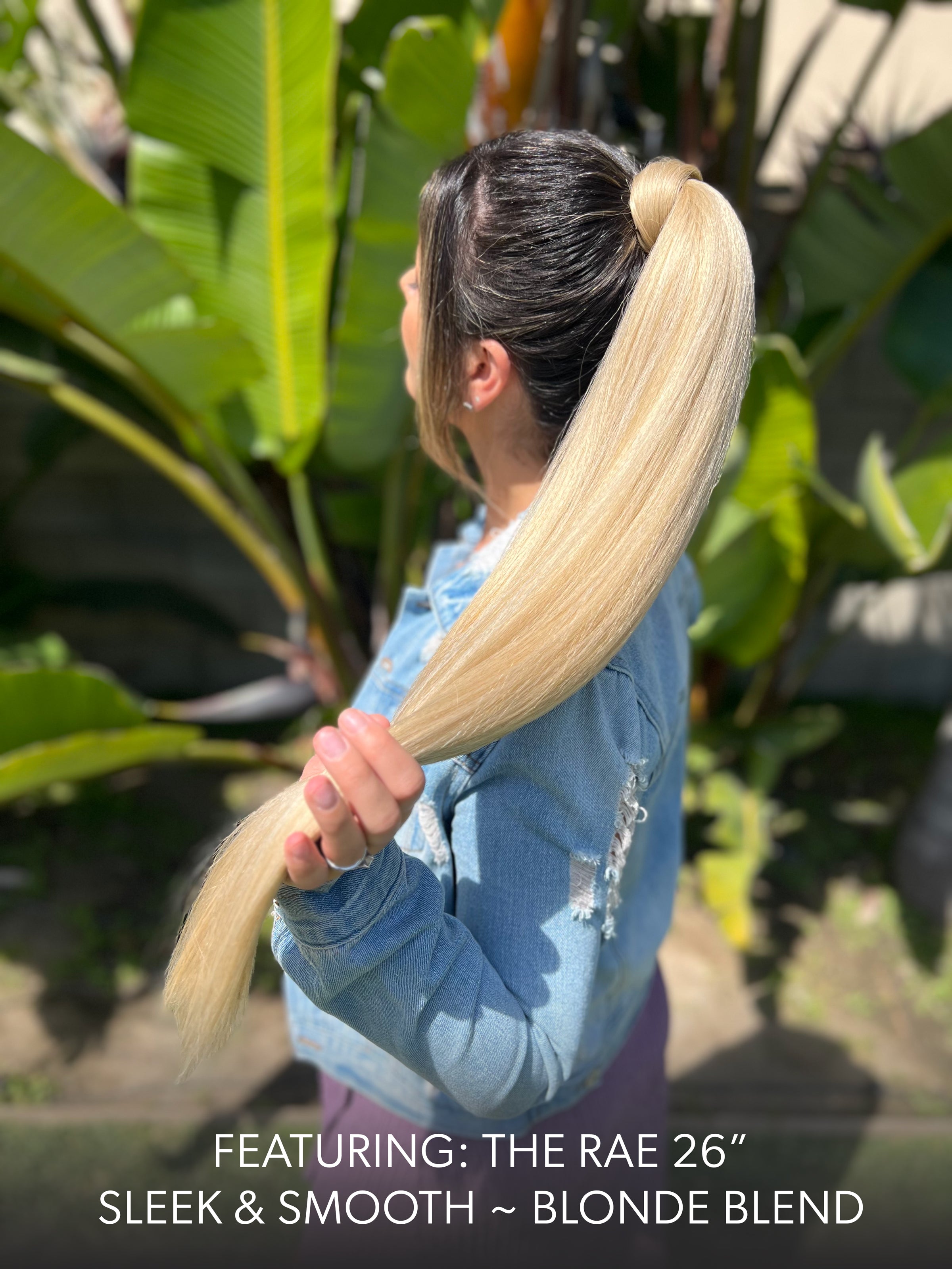 Rae Sleek and Smooth 26 Inch Blonde Blend Wrap Around Salon Quality Synthetic DIY Qcura Ponytail Hair Extension