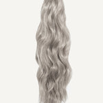 Front Ana Beach Waves 20 Inch Light Grey Salon Quality Synthetic DIY Qcura Ponytail Hair Extension