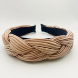 Braided Pleated Headband - Nude