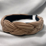 Braided Pleated Headband - Nude