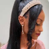 Braided Shimmer Headband - Nude