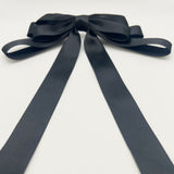 Classic Layered Bow Barrette - Black