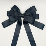 Classic Layered Bow Barrette - Black