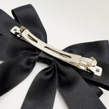 Classic Layered Bow Barrette - Black