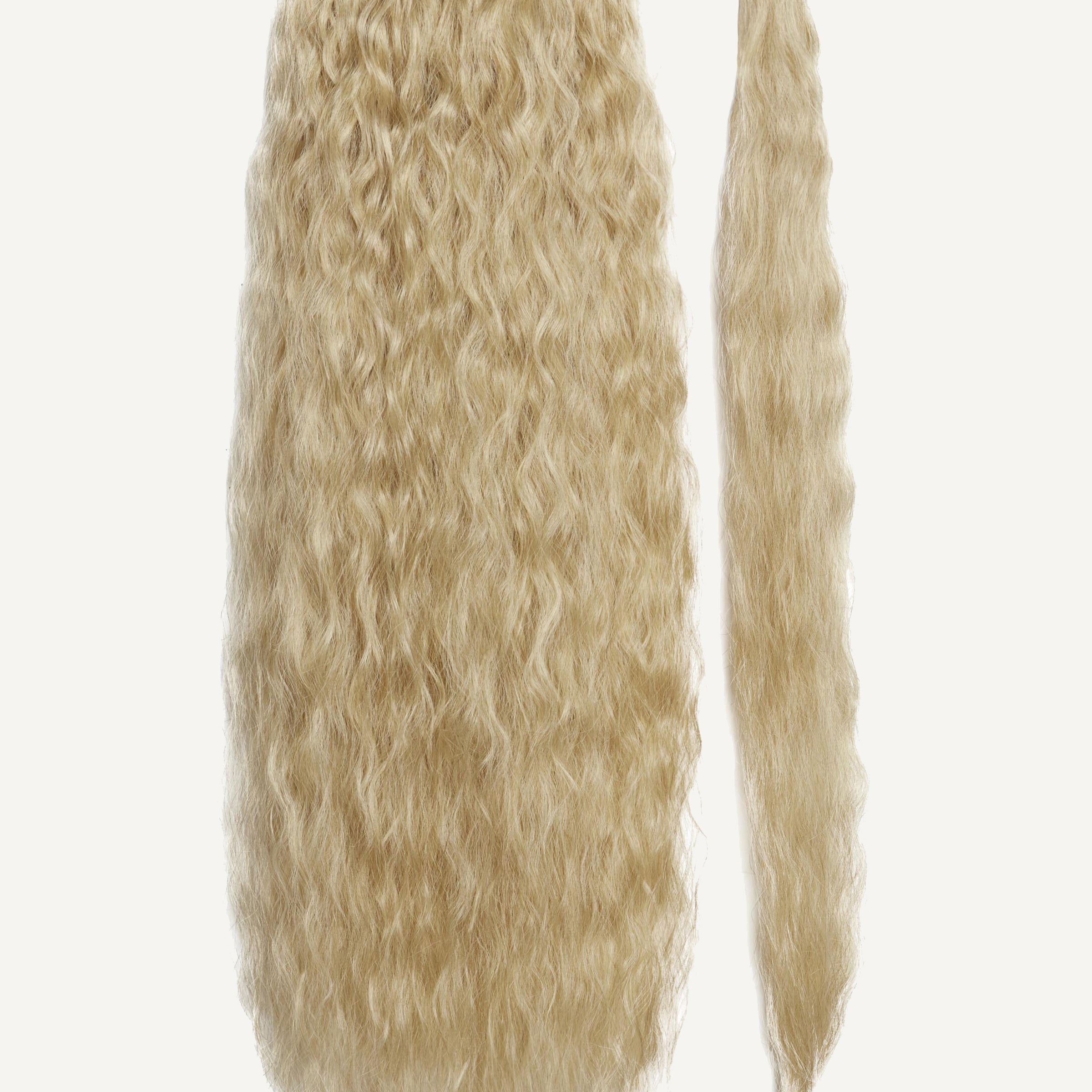 Front Rae Tousled Texture 22 Inch and 26 Inch Blonde Blend Wrap Around Salon Quality Synthetic DIY Qcura Ponytail Hair Extension