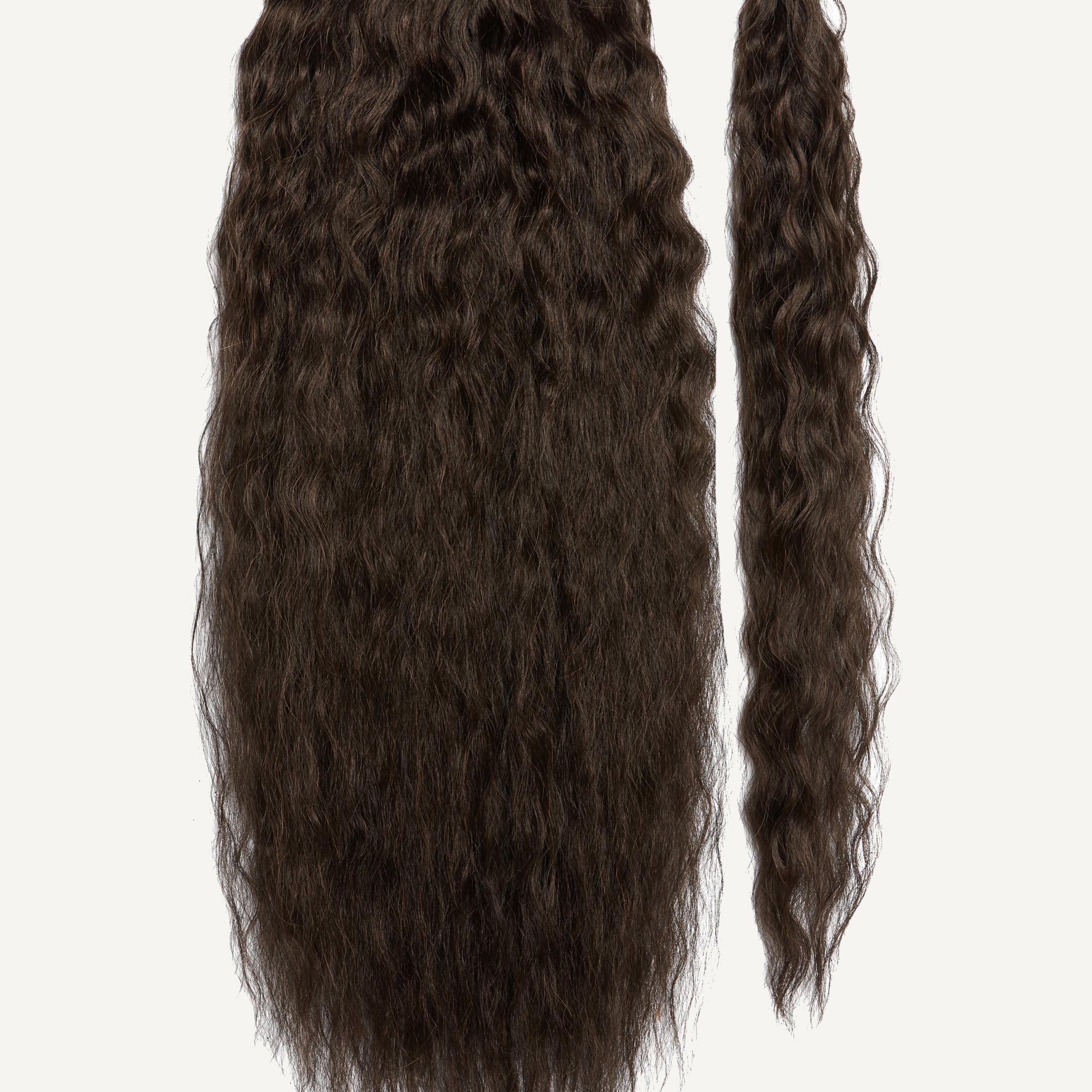 Front Rae Tousled Texture 22 Inch and 26 Inch Brown Blend Wrap Around Salon Quality Synthetic DIY Qcura Ponytail Hair Extension