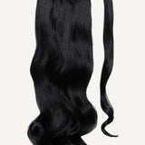 Front Rae Lush Curl 22 Inch and 26 Inch Black Wrap Around Salon Quality Synthetic DIY Qcura Ponytail Hair Extension
