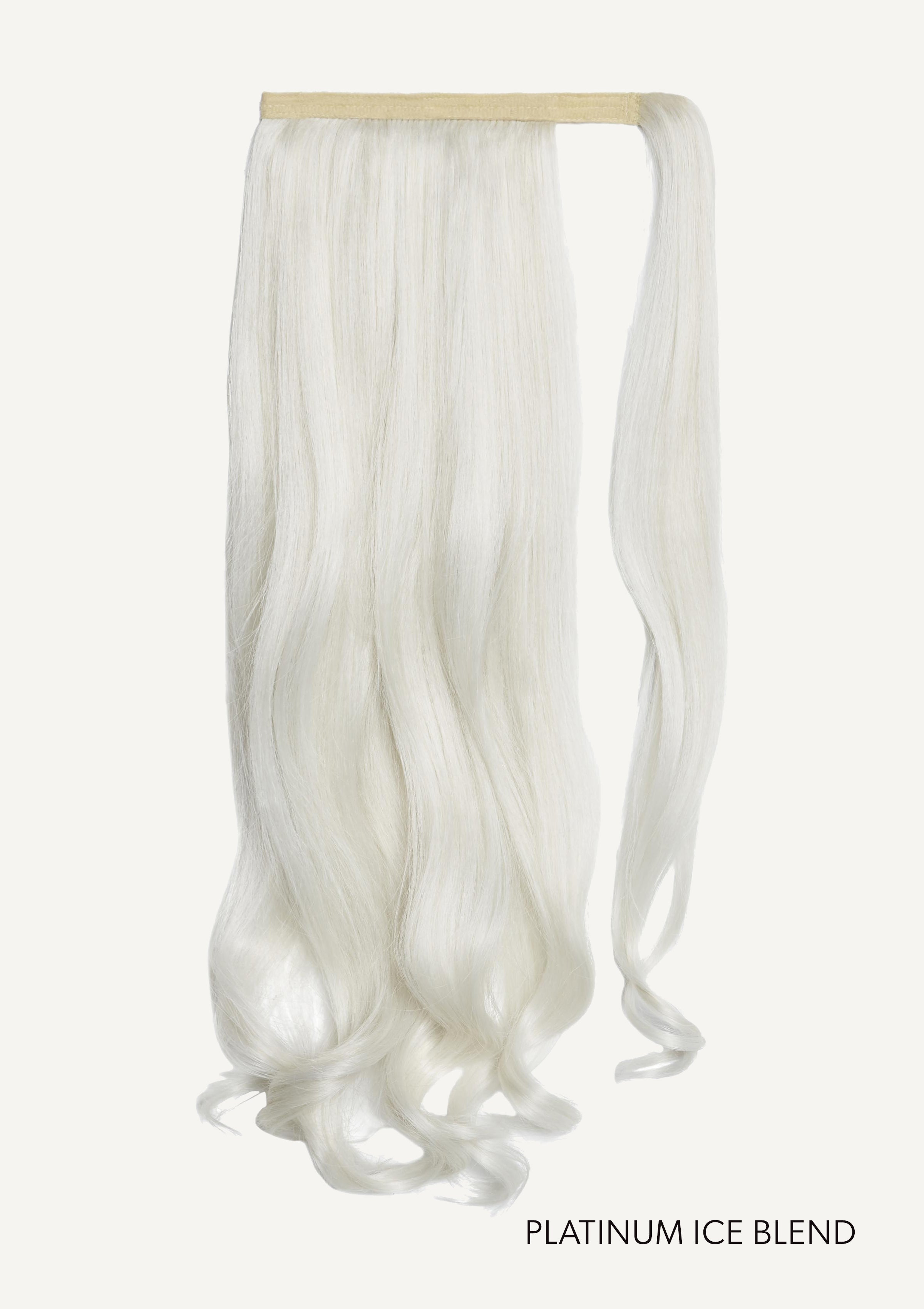Front Rae Lush Curl 22 Inch and 26 Inch Platinum Ice Blend Wrap Around Salon Quality Synthetic DIY Qcura Ponytail Hair Extension
