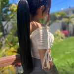 Rae Lush Curl 26 Inch Black Wrap Around Salon Quality Synthetic DIY Qcura Ponytail Hair Extension