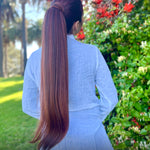 Rae Lush Curl 26 Inch Medium Auburn Wrap Around Salon Quality Synthetic DIY Qcura Ponytail Hair Extension